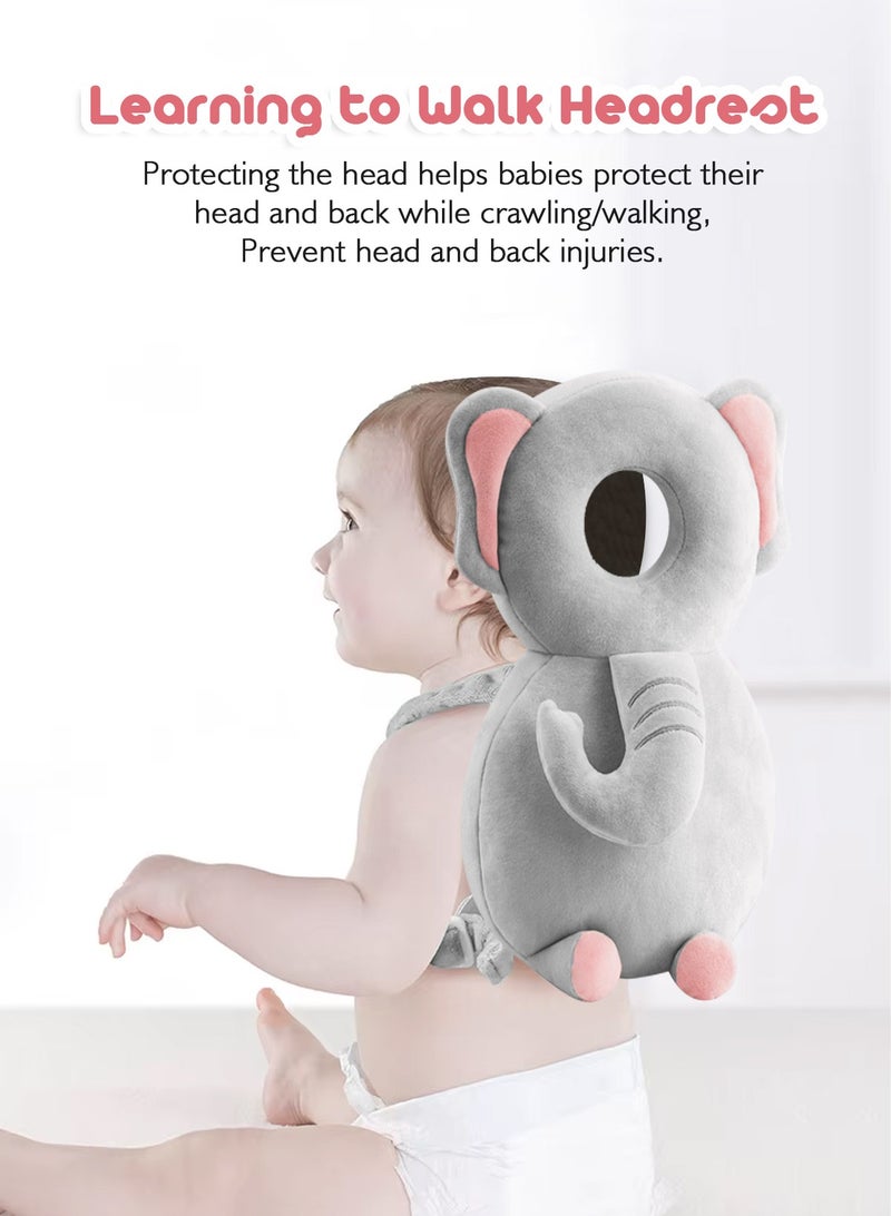 URbazaar Baby Backpack Head Protection Pillow with Knee Pad, Baby Walkers Protective Safety Pad Backpack, Adjustable Baby Fall Pillow Backpack for Crawling and Walking, Squeezing Can Make A Sound  - Image 3