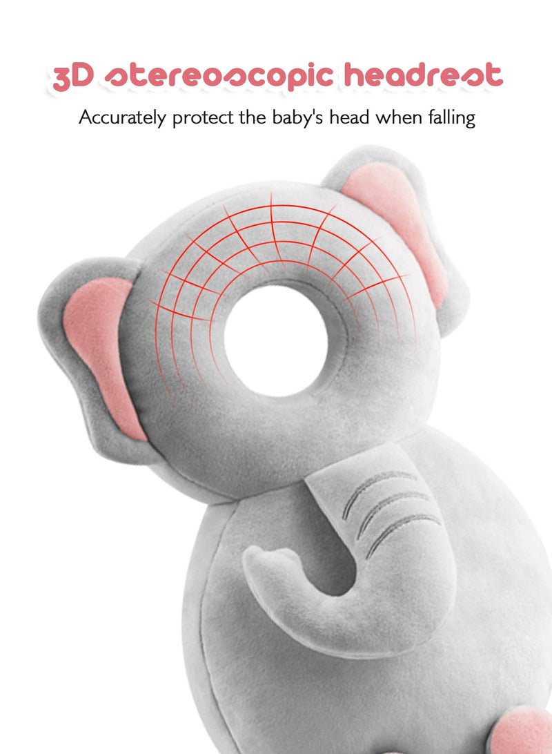 URbazaar Baby Backpack Head Protection Pillow with Knee Pad, Baby Walkers Protective Safety Pad Backpack, Adjustable Baby Fall Pillow Backpack for Crawling and Walking, Squeezing Can Make A Sound  - Image 4