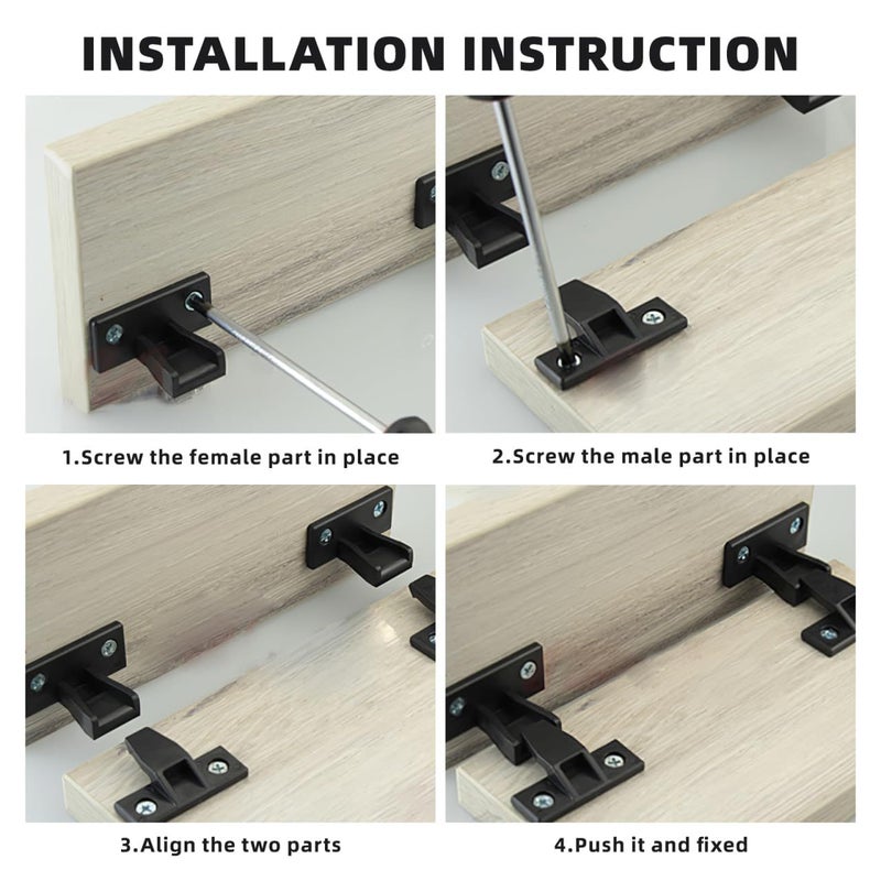 10 Pack White Cabinet Panel Clips For Furniture Wardrobe Floating Shelves Corner Buckle System - Image 4