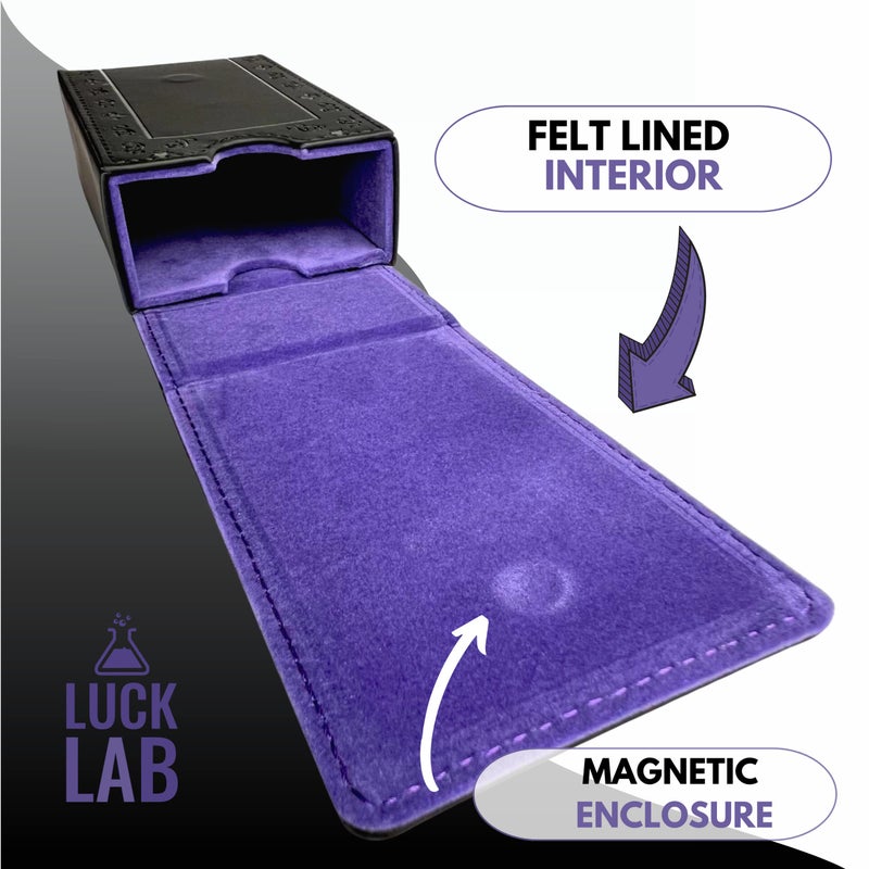 Luck Lab Leather Tarot Card Case/Holder - Black - For Most Standard Size Tarot Cards (Fits Deck size with Box measuring 4.875 x 2.875 x 1.25)- Sun Design - Image 3