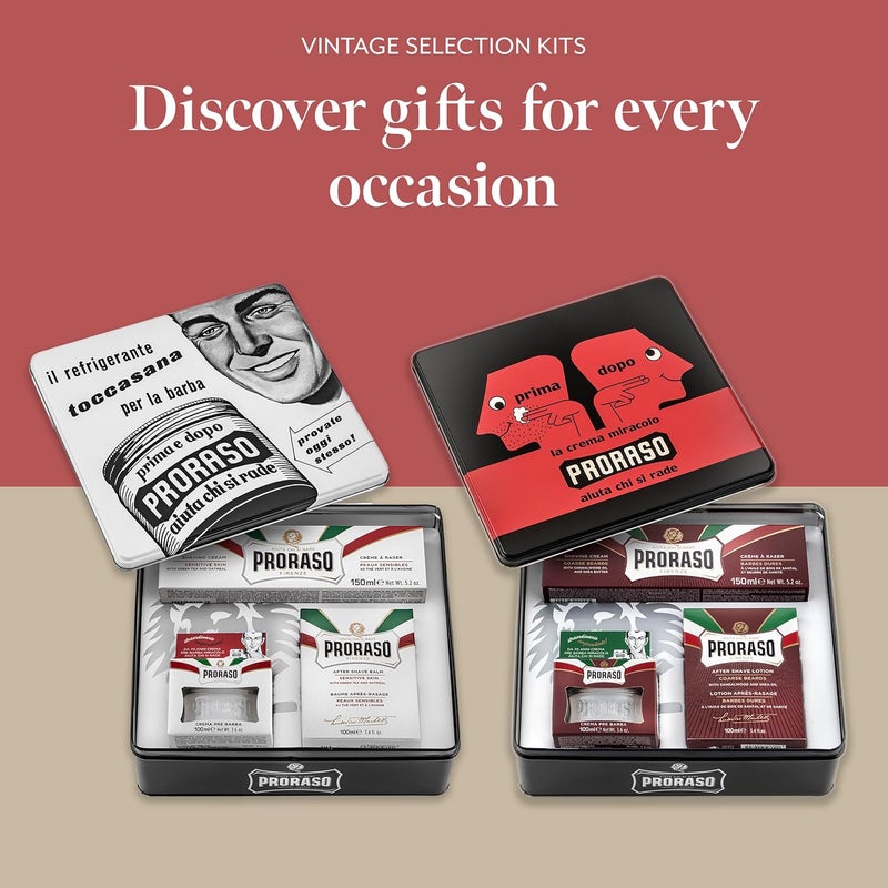 Proraso Vintage Selection Sensitive Skins Line Trio Pack Deluxe Shaving Kit with Pre Shaving Cream Shaving Cream Tube and Aftershave Balm Made in Italy - Image 4
