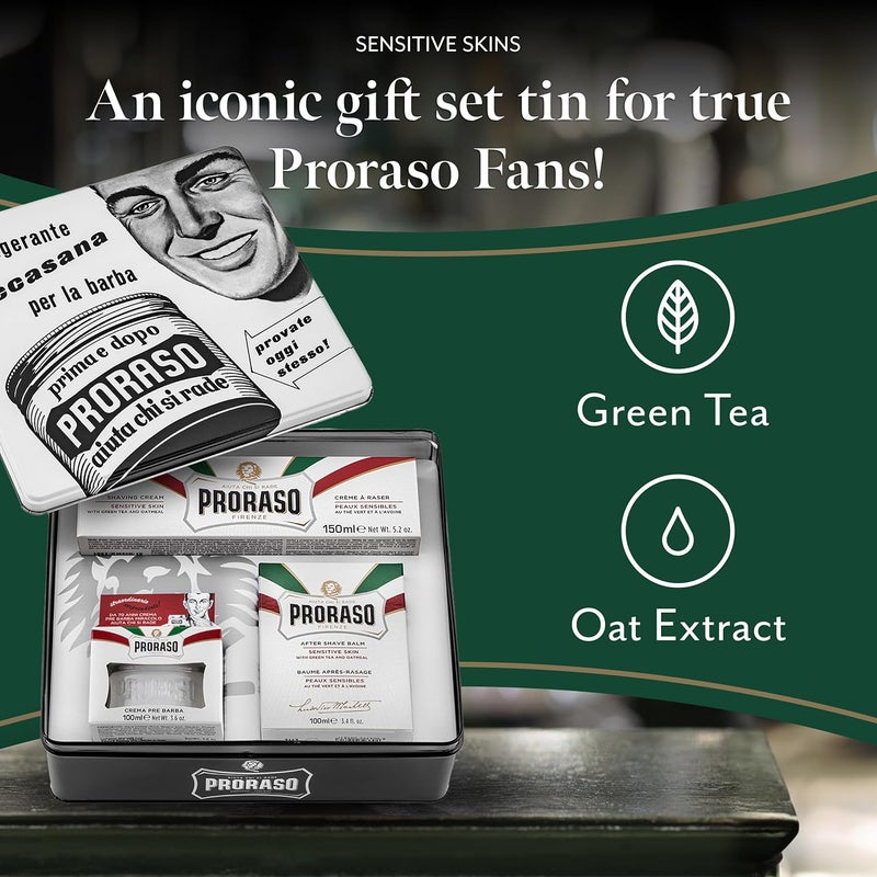 Proraso Vintage Selection Sensitive Skins Line Trio Pack Deluxe Shaving Kit with Pre Shaving Cream Shaving Cream Tube and Aftershave Balm Made in Italy - Image 2