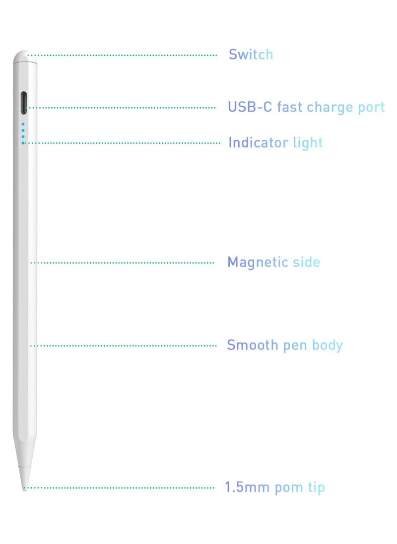 T I G O - Universal Stylus Pen Wireless Passive Touchscreen Pen for iOS & Android, Compatible with iPhone, iPad, Samsung & Tablets Fast Charging, Ergonomic Design, Adjustable Tilt & Indicator Lights - Image 1