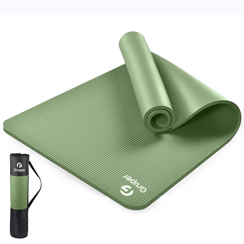 Gruper Thick Yoga Mat Non Slip, Large Size 72" L x 32" W x 0.6" TH, Premium Exercise & Fitness Mat with Carrying Strap and Bag, Workout Mats for Home (Matcha, 0.6 * 32 * 72 Inches) - Image 1