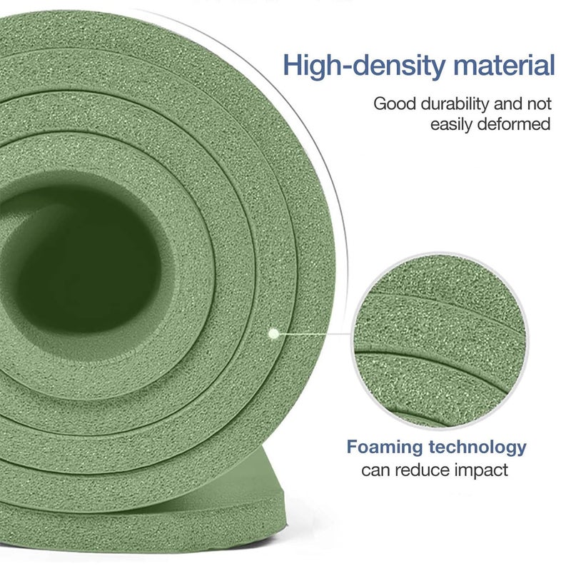 Gruper Thick Yoga Mat Non Slip, Large Size 72" L x 32" W x 0.6" TH, Premium Exercise & Fitness Mat with Carrying Strap and Bag, Workout Mats for Home (Matcha, 0.6 * 32 * 72 Inches) - Image 4