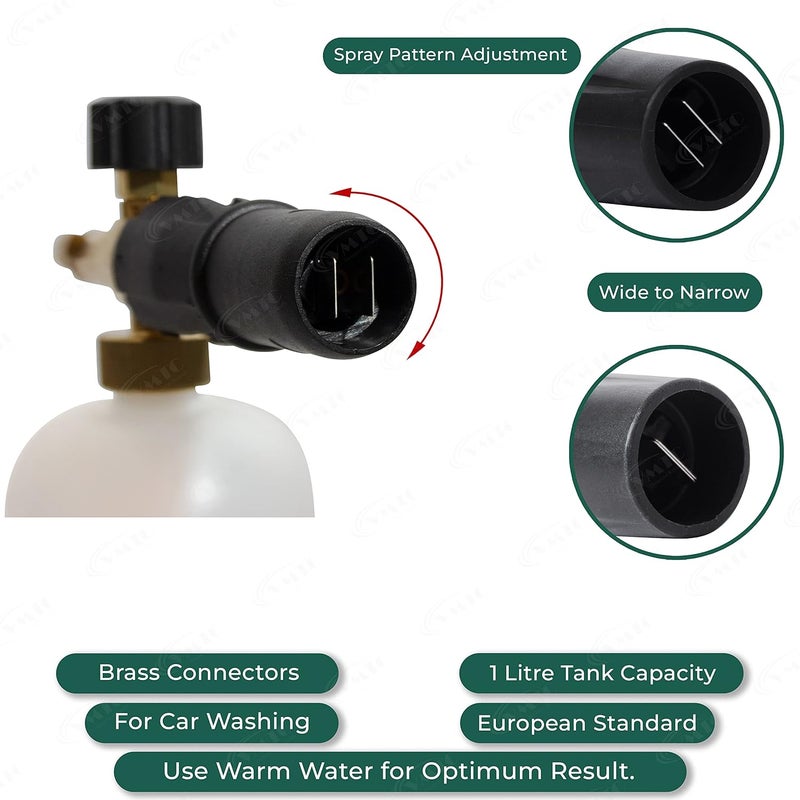 VMTC فوهة بندقية رغوة قابلة للتعديل من النحاس 1000 مل ملحق غسالة سيارات عالية الضغط لبوش - Image 4