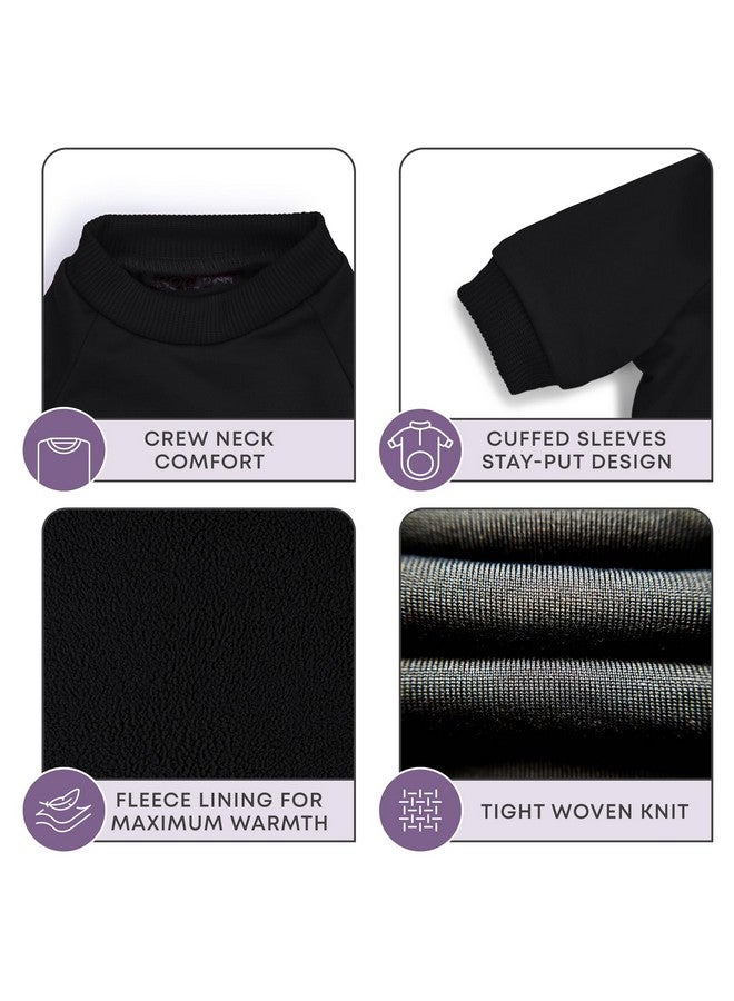 روكي ملابس روكي الحرارية، سترة مبطنة بالصوف للكلاب والجراء، معطف دافئ، بدلة قطعة واحدة، صدرية، بيجامات للحيوانات الأليفة مع دفايات للساقين للكلاب الصغيرة والمتوسطة والكبيرة والقطط (أسود، مقاس صغير جدًا) - Image 5