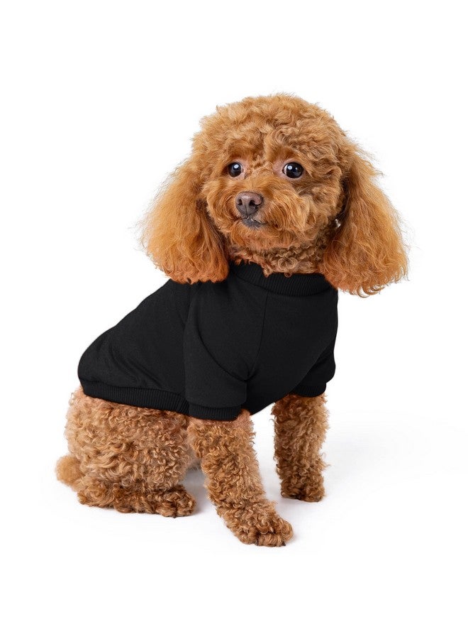 روكي ملابس روكي الحرارية، سترة مبطنة بالصوف للكلاب والجراء، معطف دافئ، بدلة قطعة واحدة، صدرية، بيجامات للحيوانات الأليفة مع دفايات للساقين للكلاب الصغيرة والمتوسطة والكبيرة والقطط (أسود، مقاس صغير جدًا) - Image 1