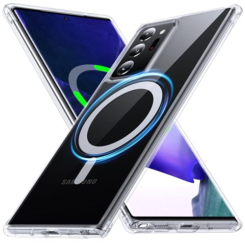FNDMIL NO.1 Magnetic for Samsung Galaxy Note 20 Ultra Case with MagSafe[Anti-Yellowing][Slim Fit][Military Grade Drop Tested] Transparent Soft Silicone for Galaxy Note 20 Ultra 5G Phone Case,Clear