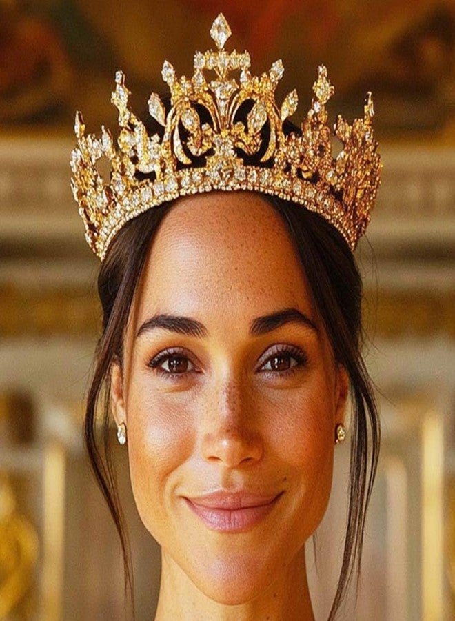 Gortin Rhinestone Crown Gold Bride Wedding Headband Star Tiara Headpiece Bridal Hair Accessories for Women - Image 5