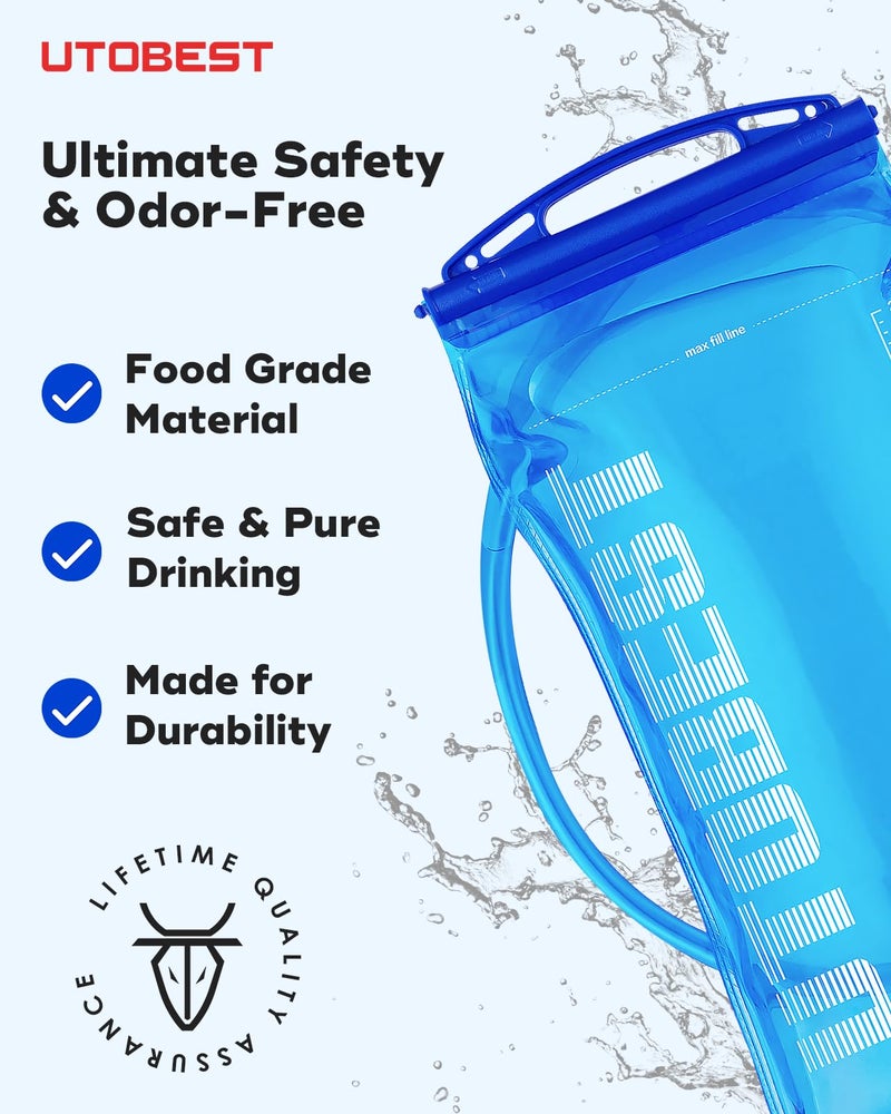 UTOBEST Water Bladder,Hydration Bladder 1L, 1.5L, 2L, 3L Water Bladder for Hiking Backpack, BPA Free, Leak Proof Water Reservoir for Running Cycling - Image 2