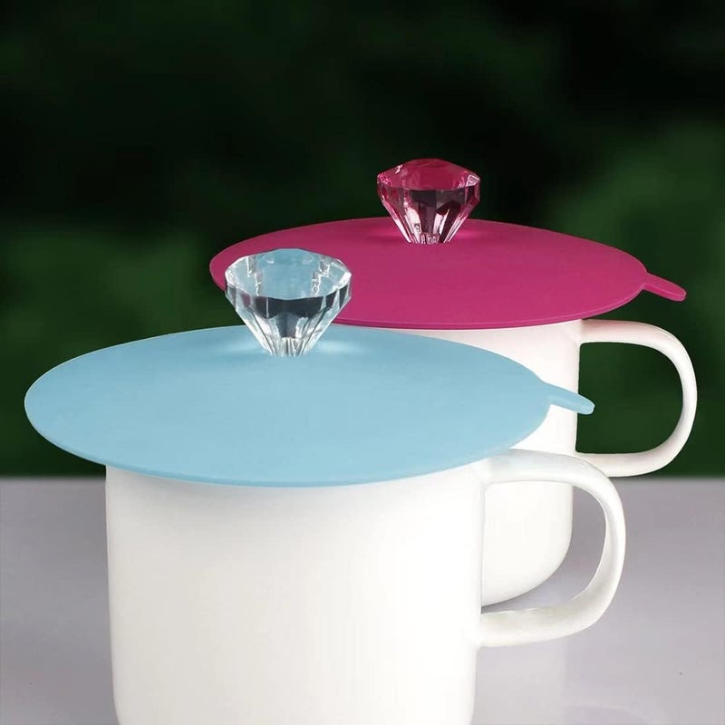 QEIARA IPHOX Creative Mug Cover [Set of 6] Anti-dust, Airtight Seal, Food Grade Silicone Hot Cup Lids - Image 2