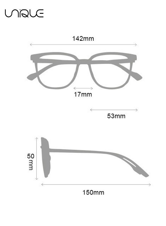 Unique Glasses - Blue Light Filter Eyewear for Men & Women, Anti Blue Light Eyestrain UV Glare Blocking, TV Computer Gaming Glasses - Non-Prescription Glasses(Transparent Brown) - Image 2