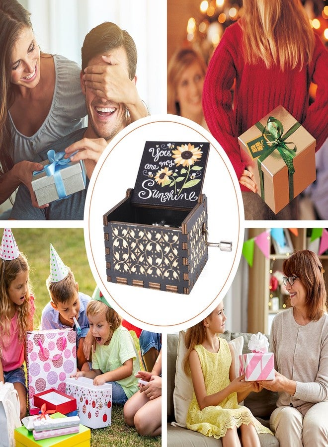 يونيك ليد صناديق موسيقى خشبية من UNIQLED تحمل عبارة "أنت شمسي المشرقة"، صناديق موسيقى خشبية عتيقة محفورة بالليزر تعمل باليد، هدايا مثالية لأعياد الميلاد/الكريسماس/عيد الحب/عيد الأم/الذكرى السنوية - Image 5