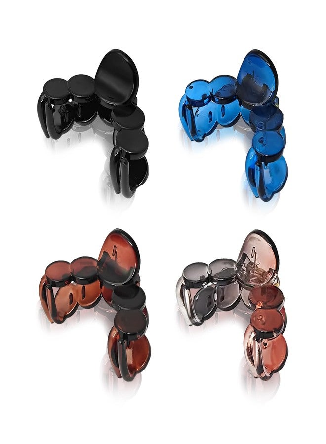Sanas Hair Clips For Women Stylish (4Pcs) Small Clutchers For Hair Clips For Girls Claw Clips For Women Aesthetic Cute Hair Accessories Fashion Accessories For Girls Teenage (4Pcs)(Versatile 4 Shades) - Image 1