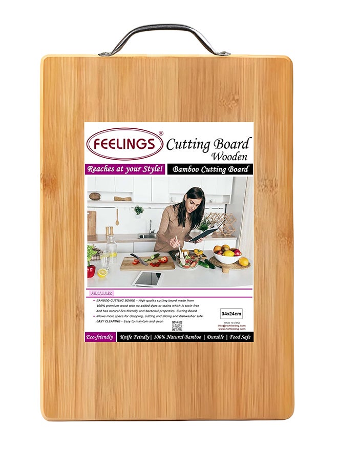 Feelings - Wooden Chopping Board Bamboo Cutting Board 34x24x1.8cm - Image 1