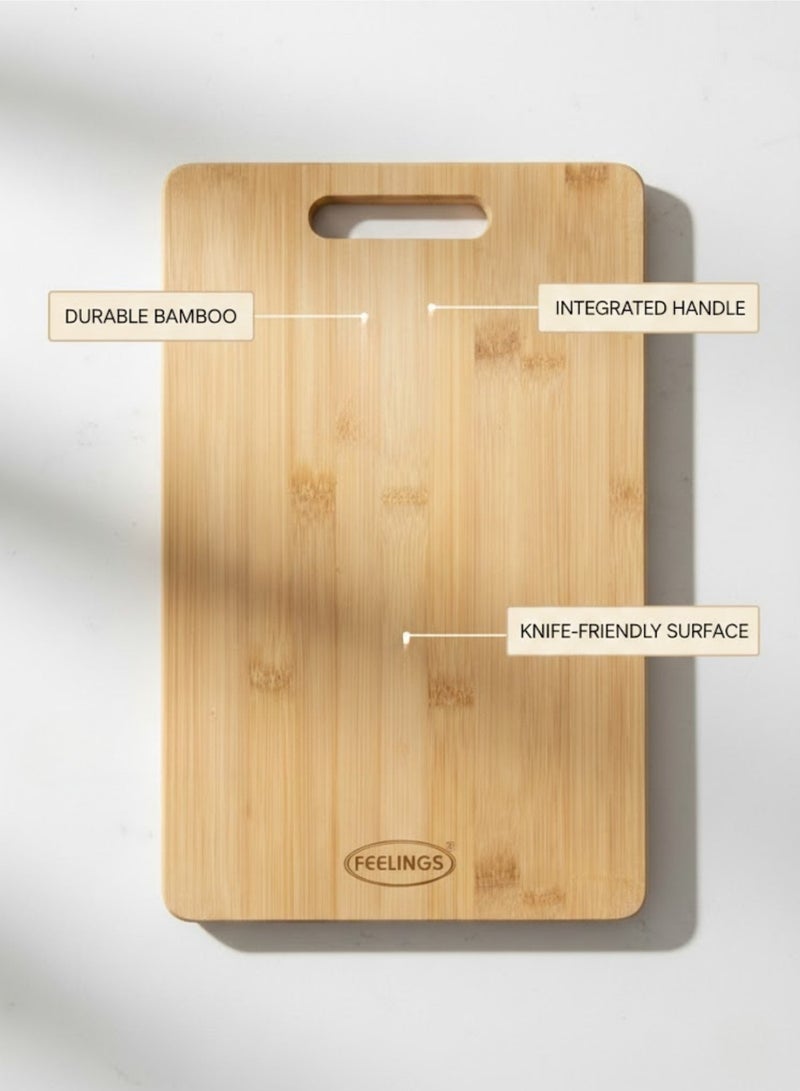 Feelings لوح تقطيع خشبي لوح قطع من الخيزران ٣٤×٢٤×١.٨سم - Image 4