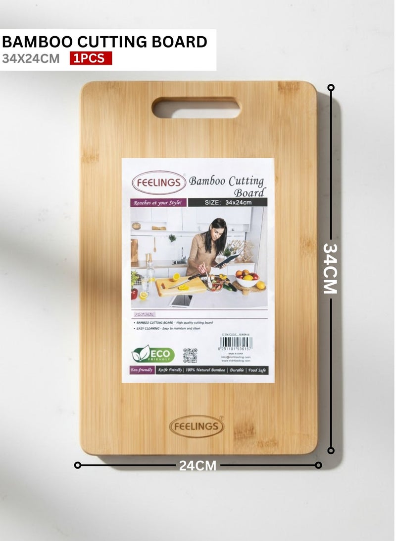 Feelings Wooden Chopping Board Bamboo Cutting Board 34x24cm - Image 2