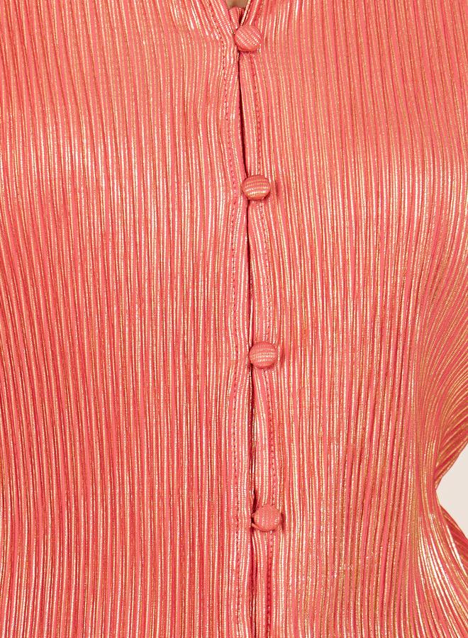 ستايلي طقم منسق من قميص بأكمام قصيرة وبنطال بتفاصيل بليسيه - Image 4