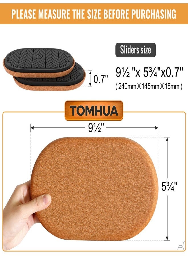 TOMHUA Furniture Sliders for Hardwood Floors Felt Large 9.5 Inch x 5.75 Inch Oval Reusable Furniture Slider with Extra Thick Design - Heavy-Duty Furniture Movers - Felt Sliders Effortless Moving 4 PCS - Image 4