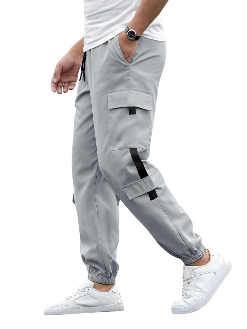 Lymio Track Pant for Men || Regular Fit || Track Pants || Lycra Full Elastic Jogger Pant (L-TP-06-Grey-S) - Image 5