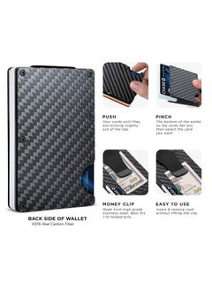 Excefore Carbon Fiber Wallet, Front Pocket Wallets for Men, Mini Credit Card Holder with Metal Money Clip, RFID Blocking Slim Wallet, Minimalist Futuristic Design, Store Various Cards Such As Bank, Ideal Gift  - Image 4