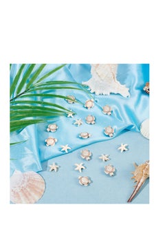 SYOSI 100Pcs 2 Styles Tortoise Beads Starfish Beads Summer Beads for Jewelry Making Synthetic Turquoise Beads Turtle Charms Bulk Ocean Animal Spacer Beads Elastic Thread Bracelets Beige  - Image 4
