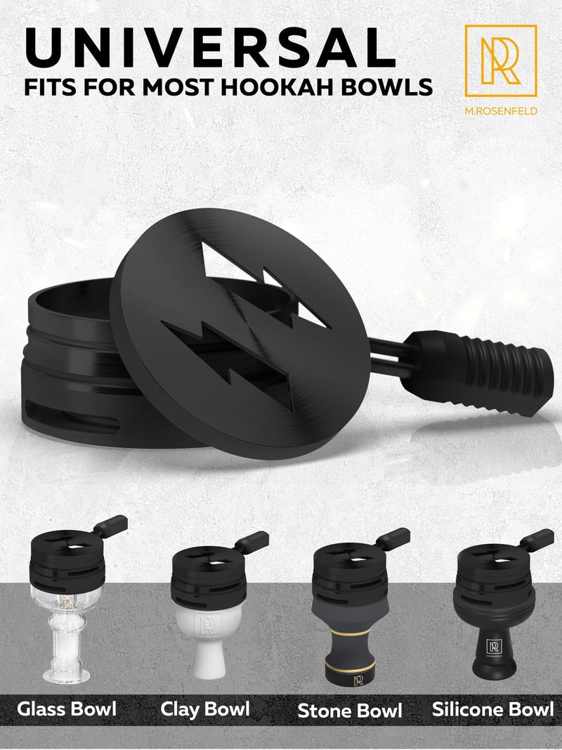 M. ROSENFELD Black Hookah Charcoal Holder - Premium Hookah Heat Management System - Hookah Accessories Set and Hookah Flavor Saver - Universal Hookah Coal Holder Cover Huli - Image 5