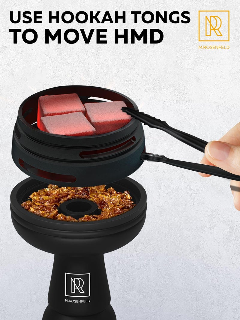 M. ROSENFELD Black Hookah Charcoal Holder - Premium Hookah Heat Management System - Hookah Accessories Set and Hookah Flavor Saver - Universal Hookah Coal Holder Cover Huli - Image 3