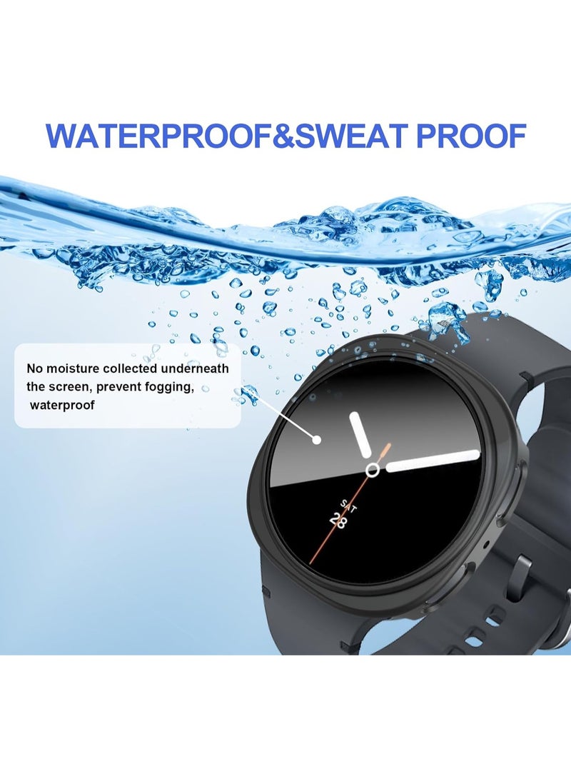 Youque Case for Samsung Galaxy Watch 8 40mm 2025 with Screen Protector, Hard PC Bumper Case and Tempered Glass Protective Cover, Black  - Image 5