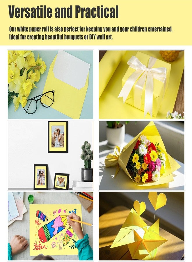 Koogel Yellow Wrapping Paper, 15" x 450"(38') Yellow Paper Roll for Gift Wrapping Craft Supplies Bouquet Flower Covering Poster Packing - Image 3