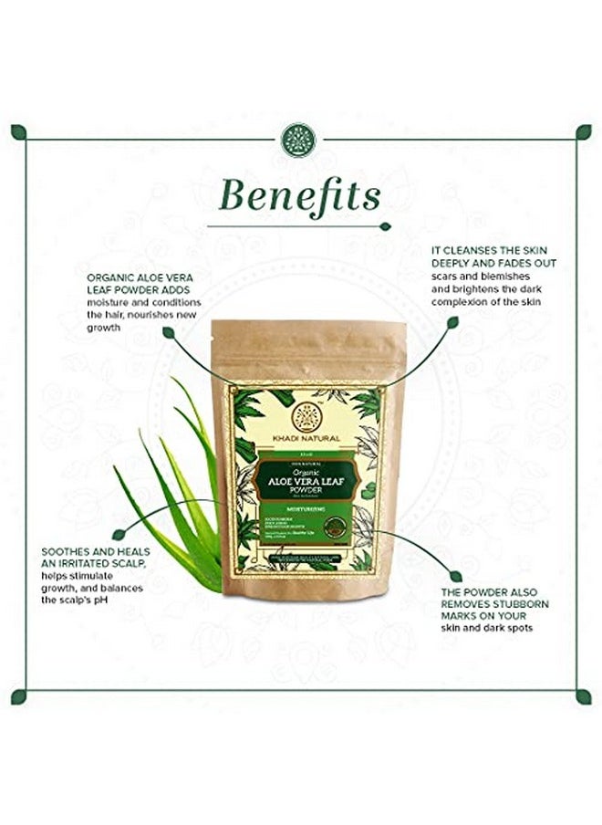 Khadi Natural Organic Aloe Vera Leaf Powder|Keeps Hair Hydrated| Conditions The Hair| Fades Out Scars And Blemishes| Suitable For All Skin & Hair Types| 100Gm  - Image 4