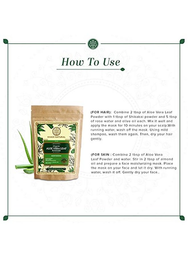 Khadi Natural Organic Aloe Vera Leaf Powder|Keeps Hair Hydrated| Conditions The Hair| Fades Out Scars And Blemishes| Suitable For All Skin & Hair Types| 100Gm  - Image 5