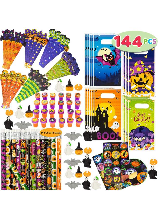 Loquat Stationery Pumpkin Ruler Skull Book Eraser Pencil Student Gift  Suit-Specifications:XT -120000 Holy Festival Stationery Suit - Image 5