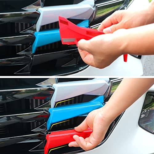 CYAuto Colorful Front Grille Insert Trims for Hyundai Tucson 2022 2023 2024 (Silver-Blue-Red) - Image 2