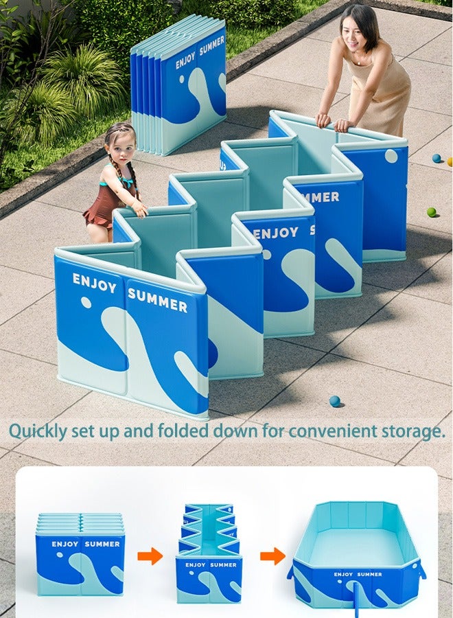 VUCATIN Foldable Non-Inflatable Swimming Pool Foldable Hard Plastic Shell Large Portable Swimming Pool for Kids Adults Family Swimming Pool for Summer Water Party in Garden Lawn (116*46*156cm)  - Image 2