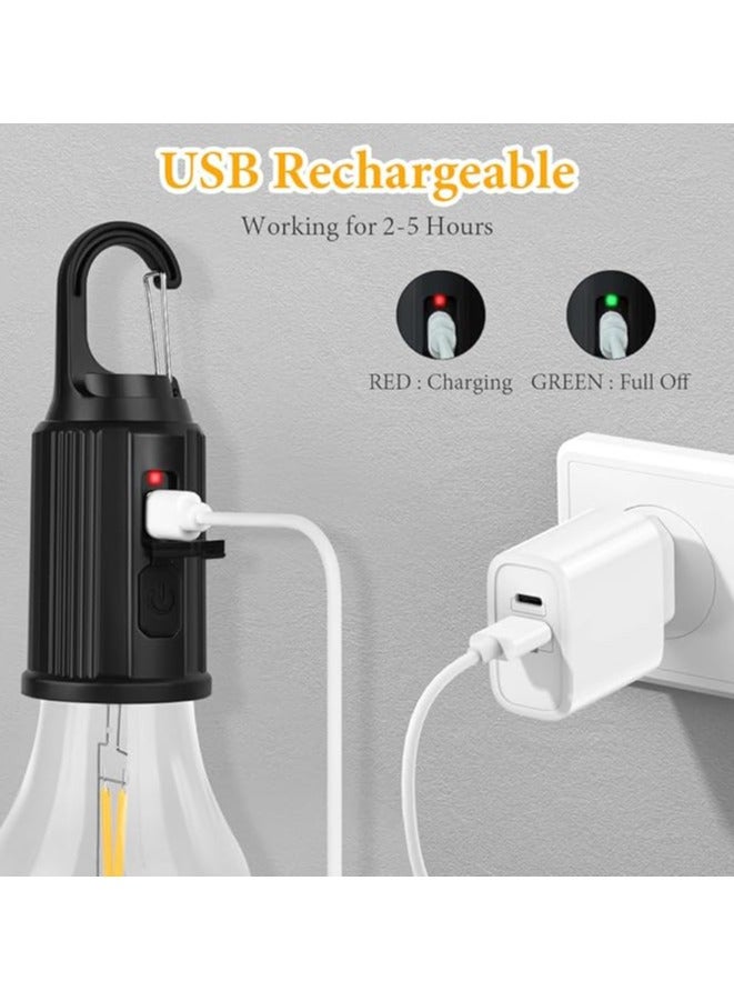 مصباح تخييم فلينترونيك، مصباح خيمة محمول LED، 3 مستويات سطوع، قابل للتعتيم، كشاف ضوئي قابل لإعادة الشحن مع خطاف، مصباح طوارئ مقاوم للماء لانقطاع التيار الكهربائي، والمشي لمسافات طويلة، والطوارئ وما إلى ذلك. [عبوة من قطعة واحدة] - Image 2