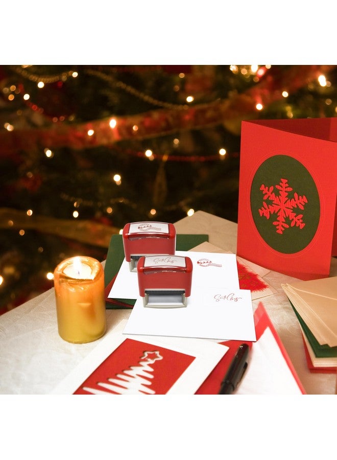 Gift Boutique Christmas Self Inking Rubber Stamps Set Of 2 Santa Claus Signature Stamp And North Pole Reindeer Mail Stamp In Red Imprint For Holiday Xmas Letter Envelopes Gifts Letters - Image 5