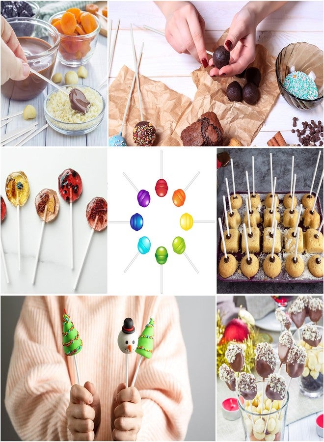 Bvrbaory 100 Pcs White Lollipop Sticks,6 Inch Paper Cake Pop Sticks,Lollipop Treat Sticks for Cake Pops,Homemade Candy,Chocolate,Cookie,Dessert(Dia 3.5mm) - Image 4