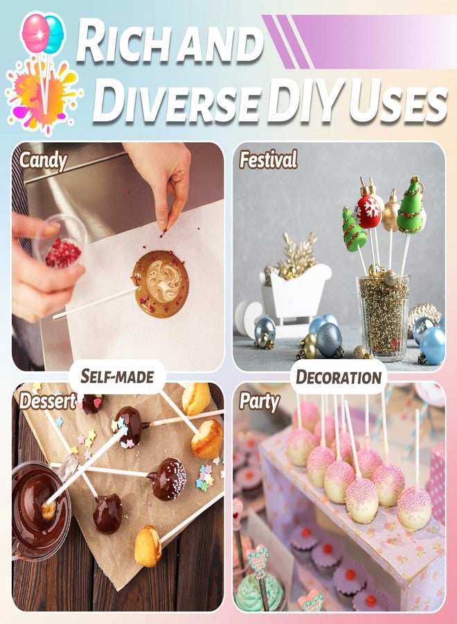 Bvrbaory 100 Pcs White Lollipop Sticks,6 Inch Paper Cake Pop Sticks,Lollipop Treat Sticks for Cake Pops,Homemade Candy,Chocolate,Cookie,Dessert(Dia 3.5mm) - Image 5