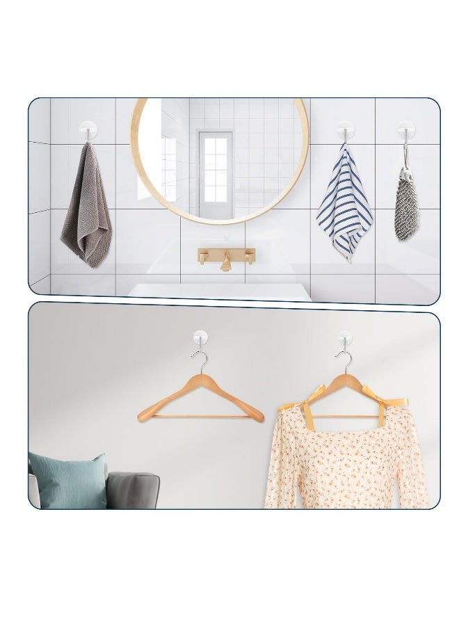 Round Plastic Hooks, 24 Pcs Small Self Stick Hooks, for Hanging Wall Hooks White Self Adhesive Hooks, Seamless Self Sticky Hook, Waterproof Oil Proof Stainless Hooks, for Kitchen Bathroom Office - Image 3