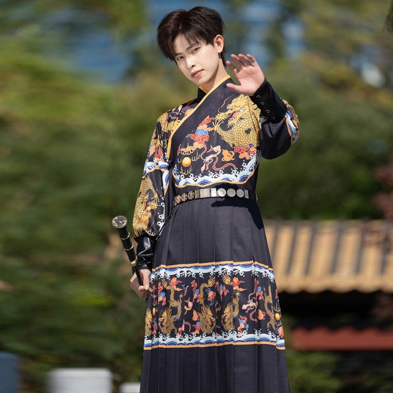 Original Hanfu Dragon Pattern Flying Fish Clothing Chinese Style Dragon Year Battle Robe Men And Women Same Style Jinyiwei Positioning Pleated Performance Clothing - Image 5