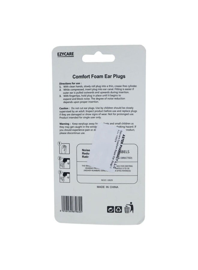 EzyCare Comfort Foam Ear Plugs 1 Pair 10029 - Image 4