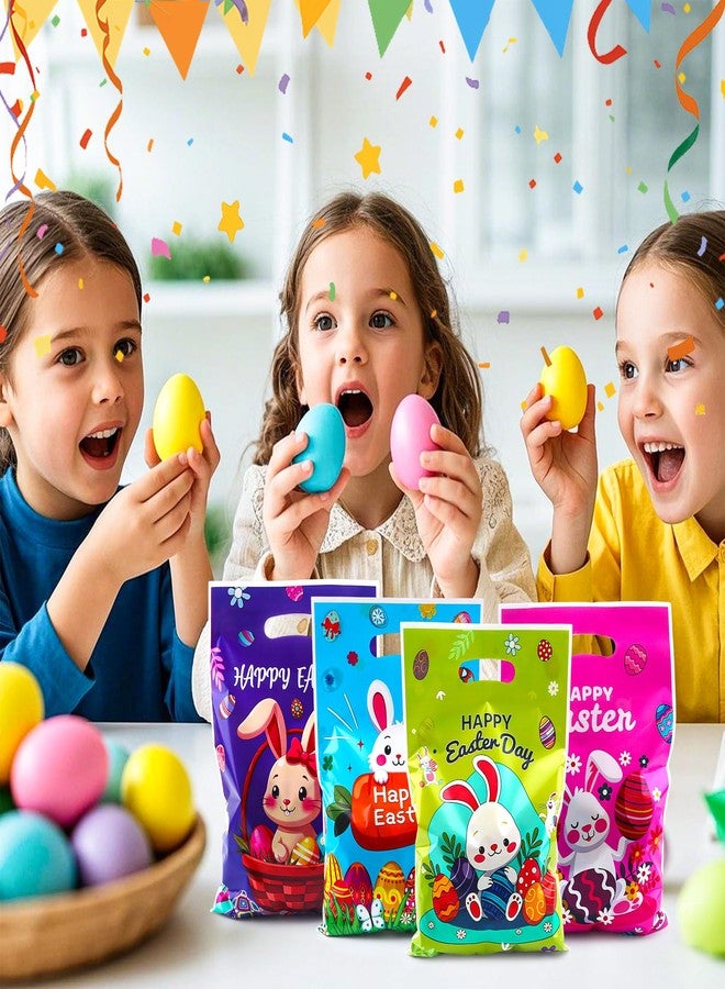٥٠ كيس هدايا عيد الفصح، أكياس حلوى عيد الفصح، أكياس هدايا عيد الفصح بمقابض، أكياس بلاستيكية على شكل بيض وأرانب وحلوى وبسكويت، أكياس هدايا للحفلات بكميات كبيرة، مثالية لحفلات عيد الفصح السعيدة، وفعاليات البحث عن بيض عيد الفصح، وحفلات أعياد الميلاد، ولوازم الحفلات. - Image 5