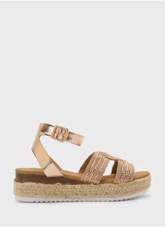 Truffle Flatform  Embellished Detail Wedge Sandal  - Image 1