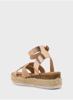 Truffle Flatform  Embellished Detail Wedge Sandal  - Image 3