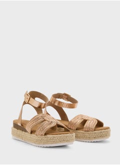 Truffle Flatform  Embellished Detail Wedge Sandal  - Image 4