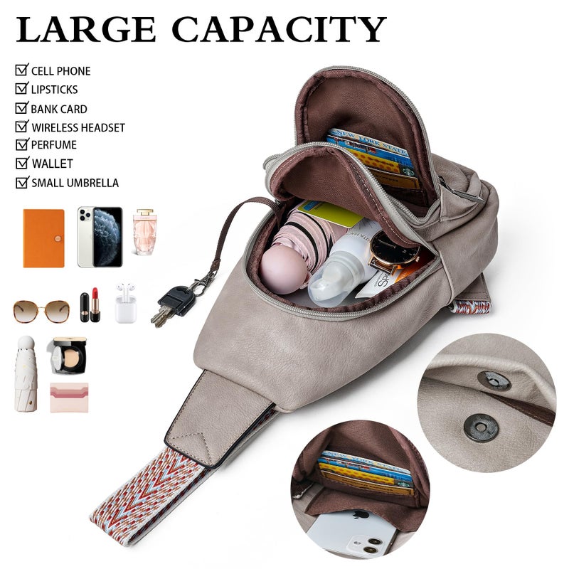 Mroede Sling Bag Crossbody Bags for Women Small Cross Body Bag Fanny Packs Chest Sling Purse for Daily Travel Leisure Sport - Image 3