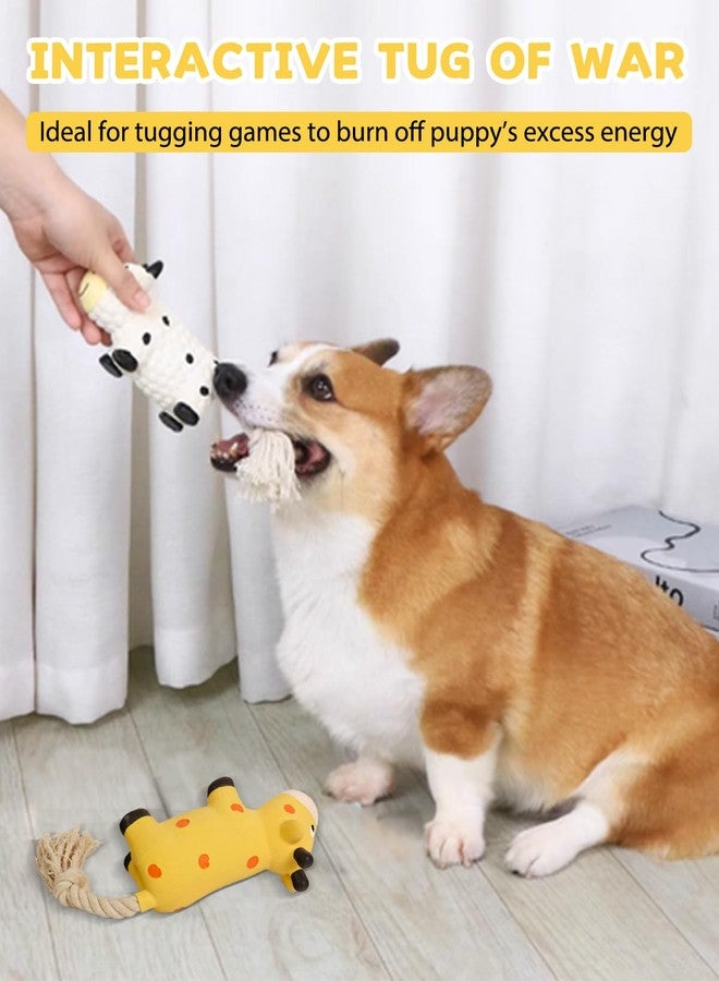 SCHITEC Squeaky Rope Dog Toys, Latex Rubber Squeak Animal Tug of War Toy, [2 Pack] Interactive Play Puppy Chew Toy for Small Medium Dogs - Image 3