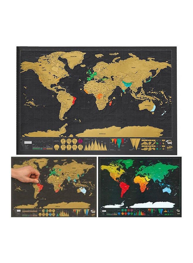 Deluxe Personalized Travel Scrape Off World Map Foil Layer Coating Multicolour - Image 2